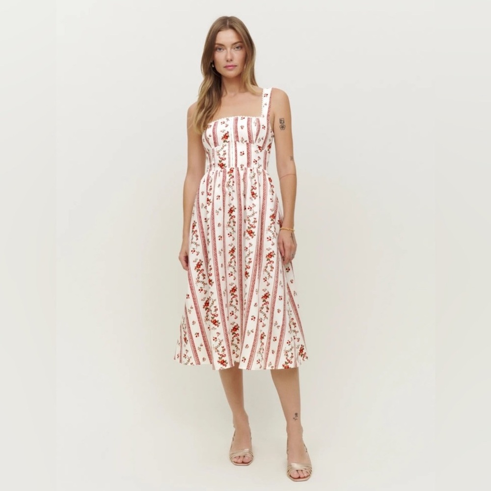 Reformation Tagliatelle Linen Dress in Vienna